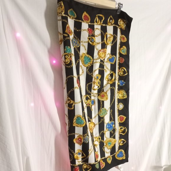 Women's Victoria's Secret Striped Silky Vintage Scarf - Picture 14 of 16